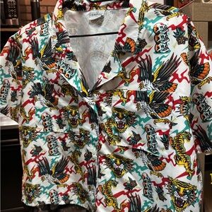 Cropped Empyre American traditional print Button up